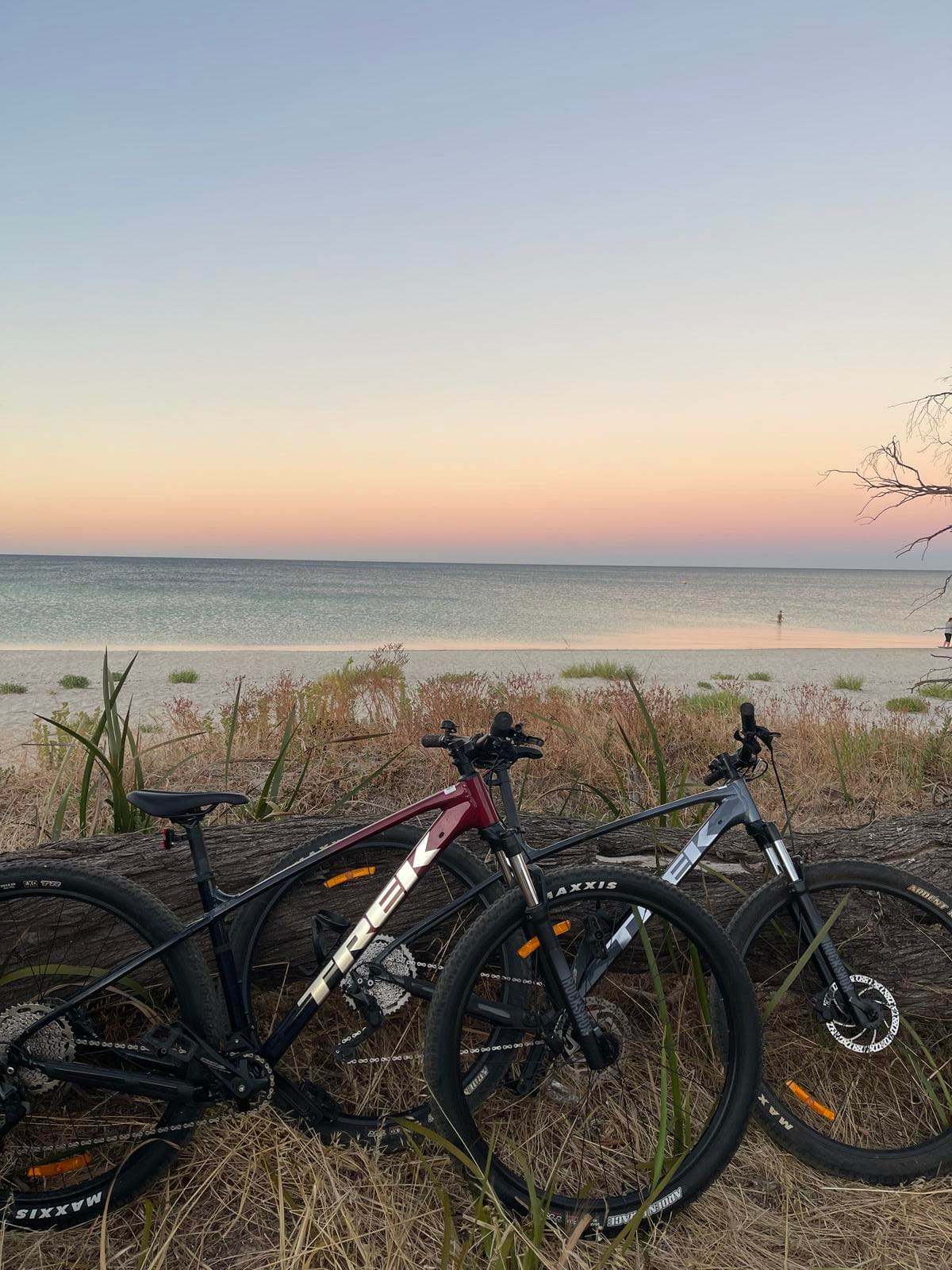 Two bikes on the coastal path of the Busselton Wadandi Loop