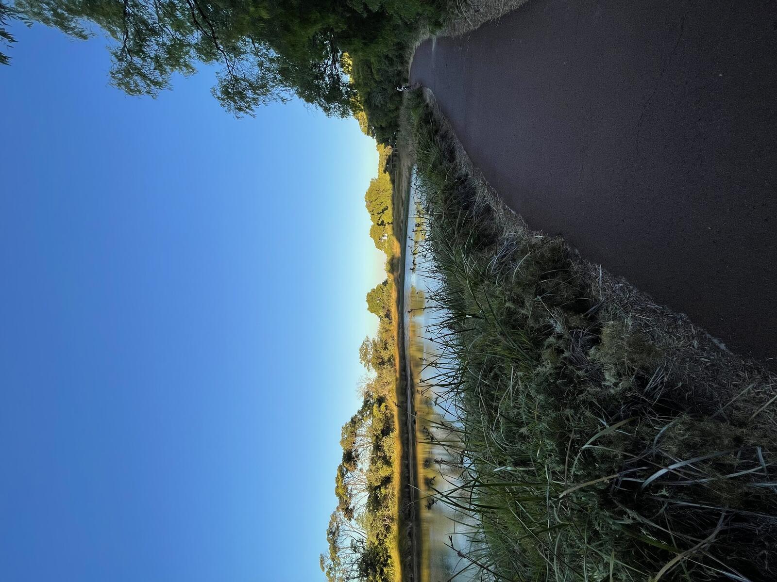 Bike on the coastal path next to the river on the journey home